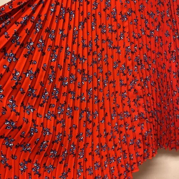 T Tahari Floral Sleeveless Belted Pleated Midi Dress - Picture 8 of 8